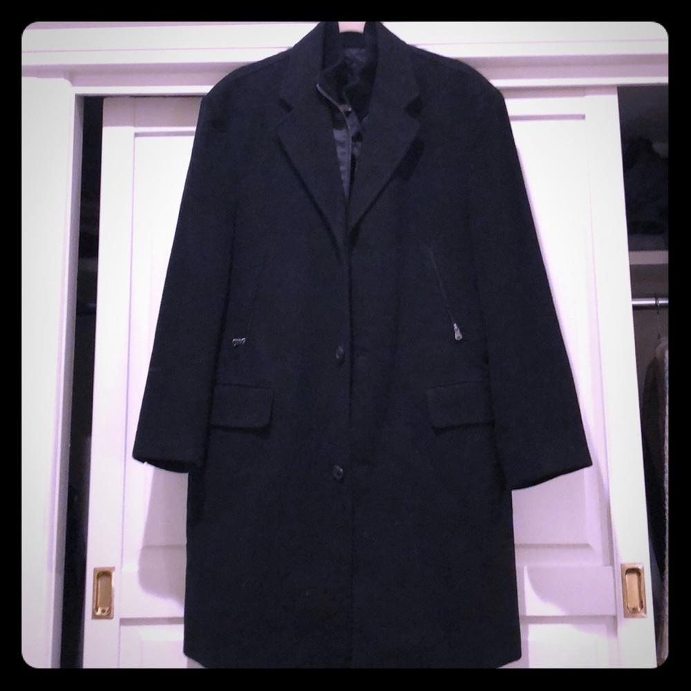 Men’s dress coat, large, with quilted vest insert